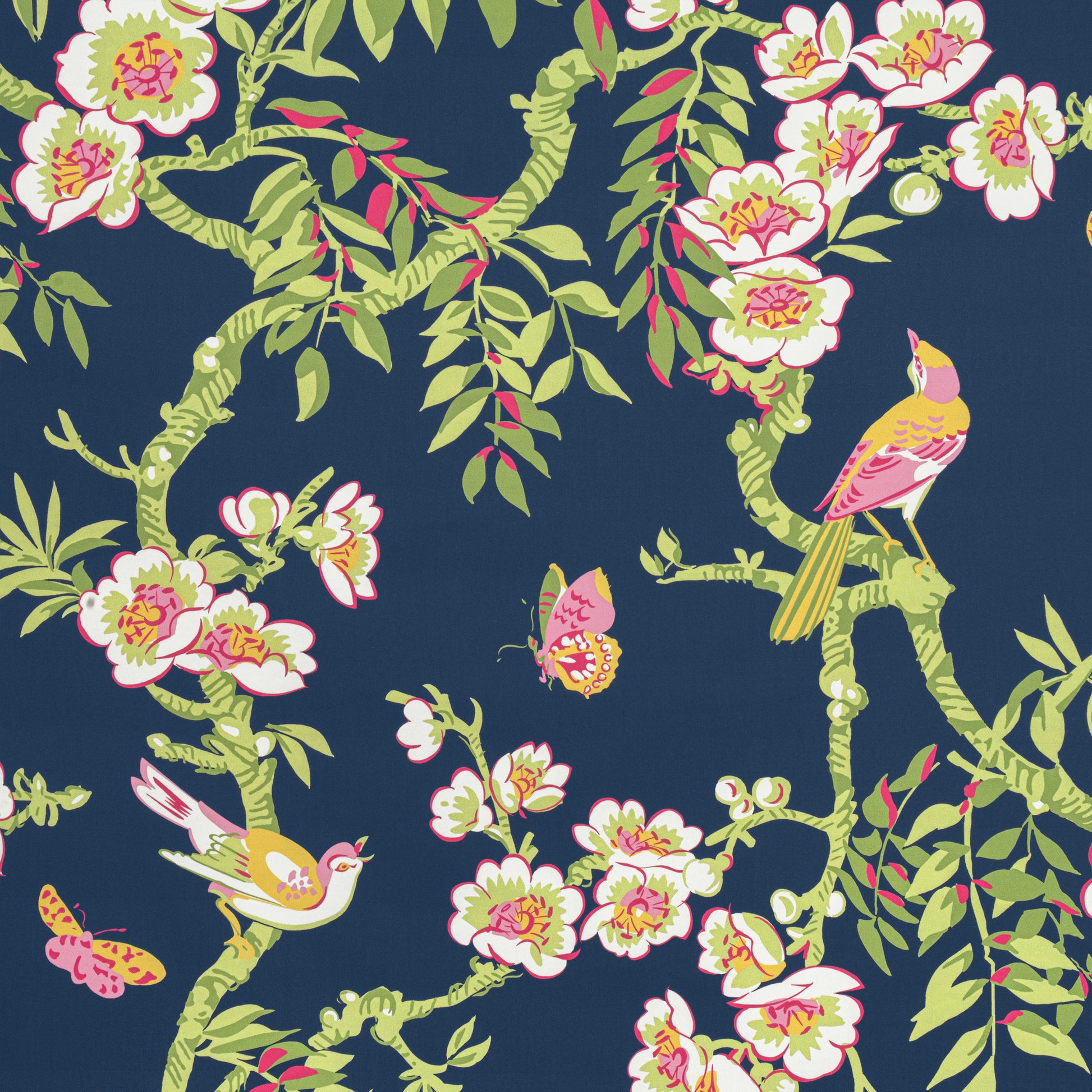 Purchase Thibaut Fabric Pattern# F920846 pattern name Yukio color Navy and Pink
