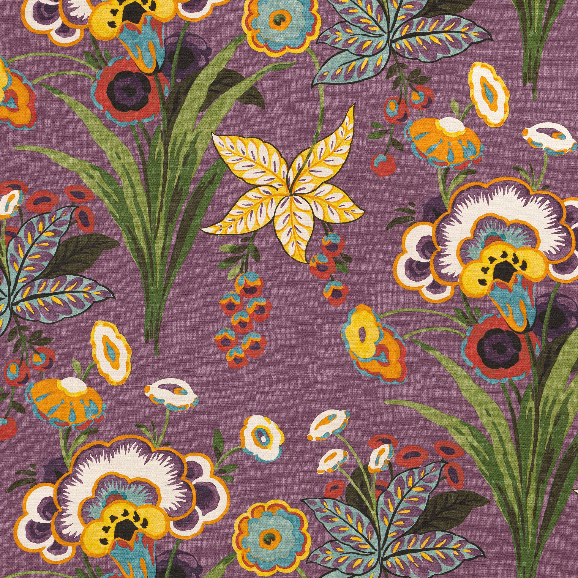 Purchase Thibaut Fabric Item F920850 pattern name Pasadena color Plum