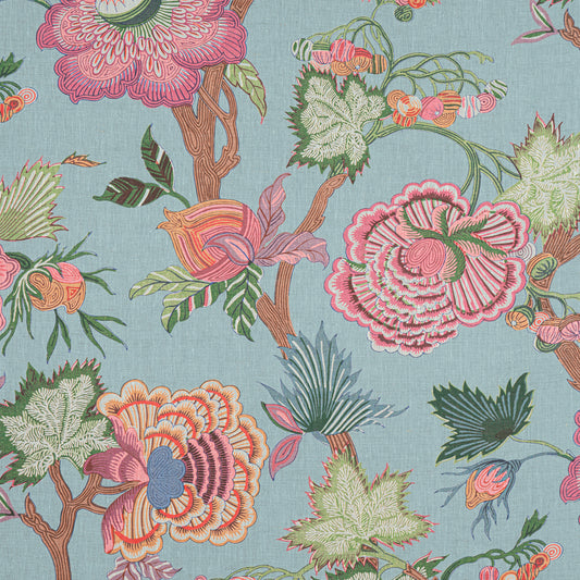 Purchase Thibaut Fabric SKU# F936415 pattern name Indienne Jacobean color Raspberry and Teal