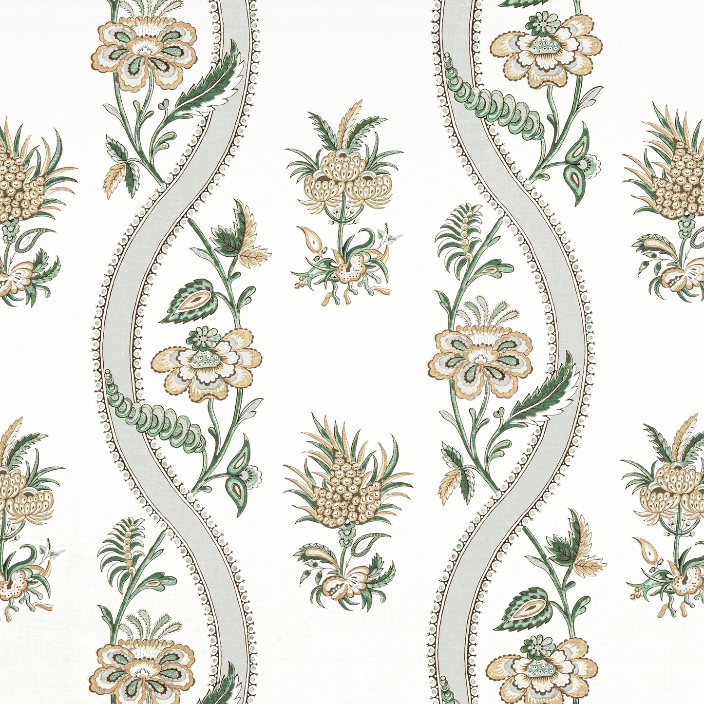 Purchase Thibaut Fabric Pattern# F936421 pattern name Ribbon Floral color Green