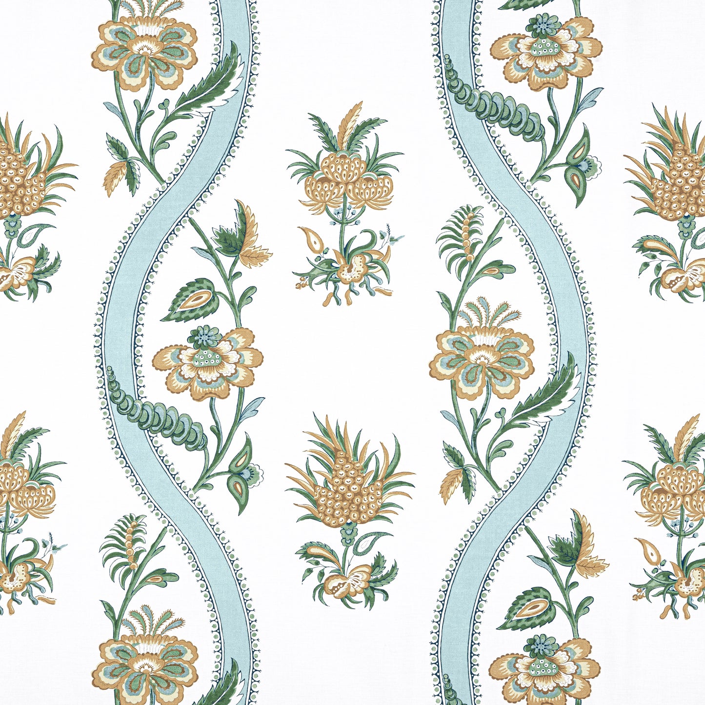 Purchase Thibaut Fabric Product F936422 pattern name Ribbon Floral color Seaglass and Gold