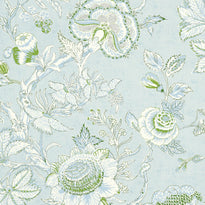 Lincoln Toile Green and Beige Fabric F910866 by Thibaut Fabrics