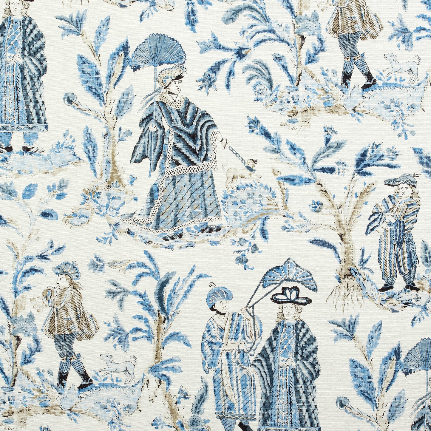 Buy samples of F972573 Royale Toile Printed Chestnut Hill Thibaut Fabrics