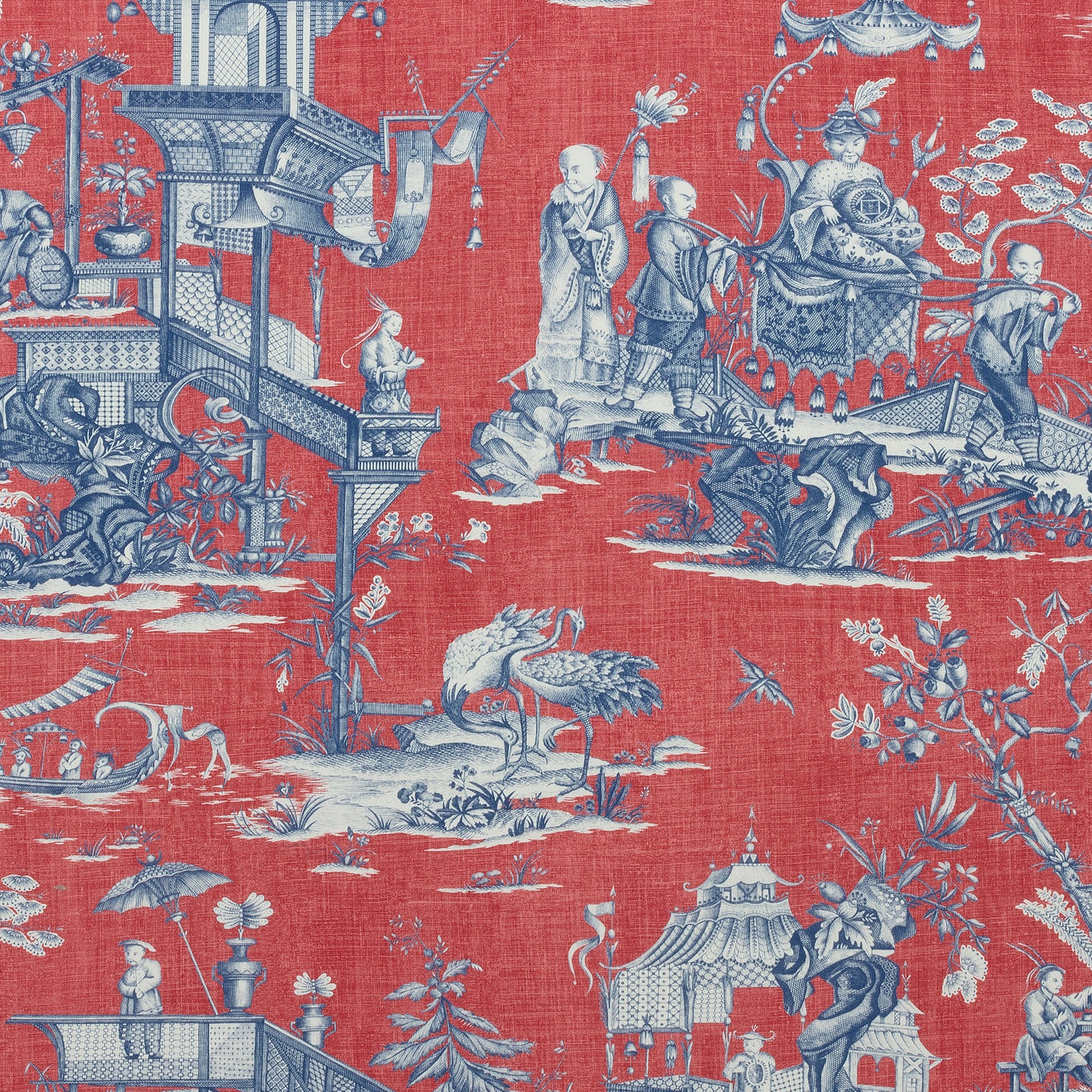 Buy samples of F975466 Cheng Toile Printed Dynasty Thibaut Fabrics