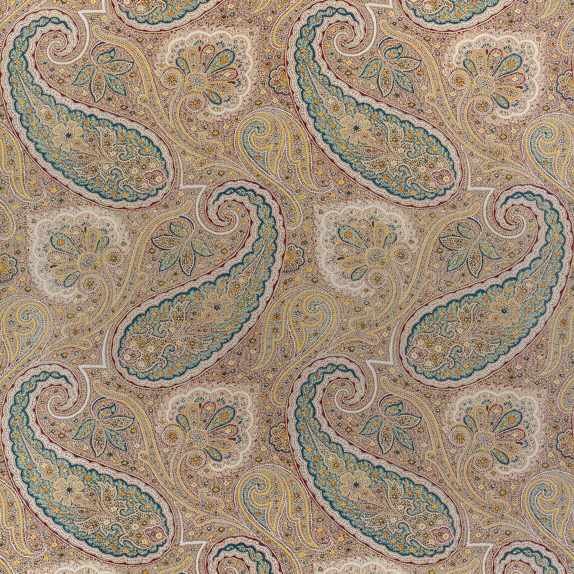 Buy samples of F985076 Sherrill Paisley Printed Greenwood Thibaut Fabrics