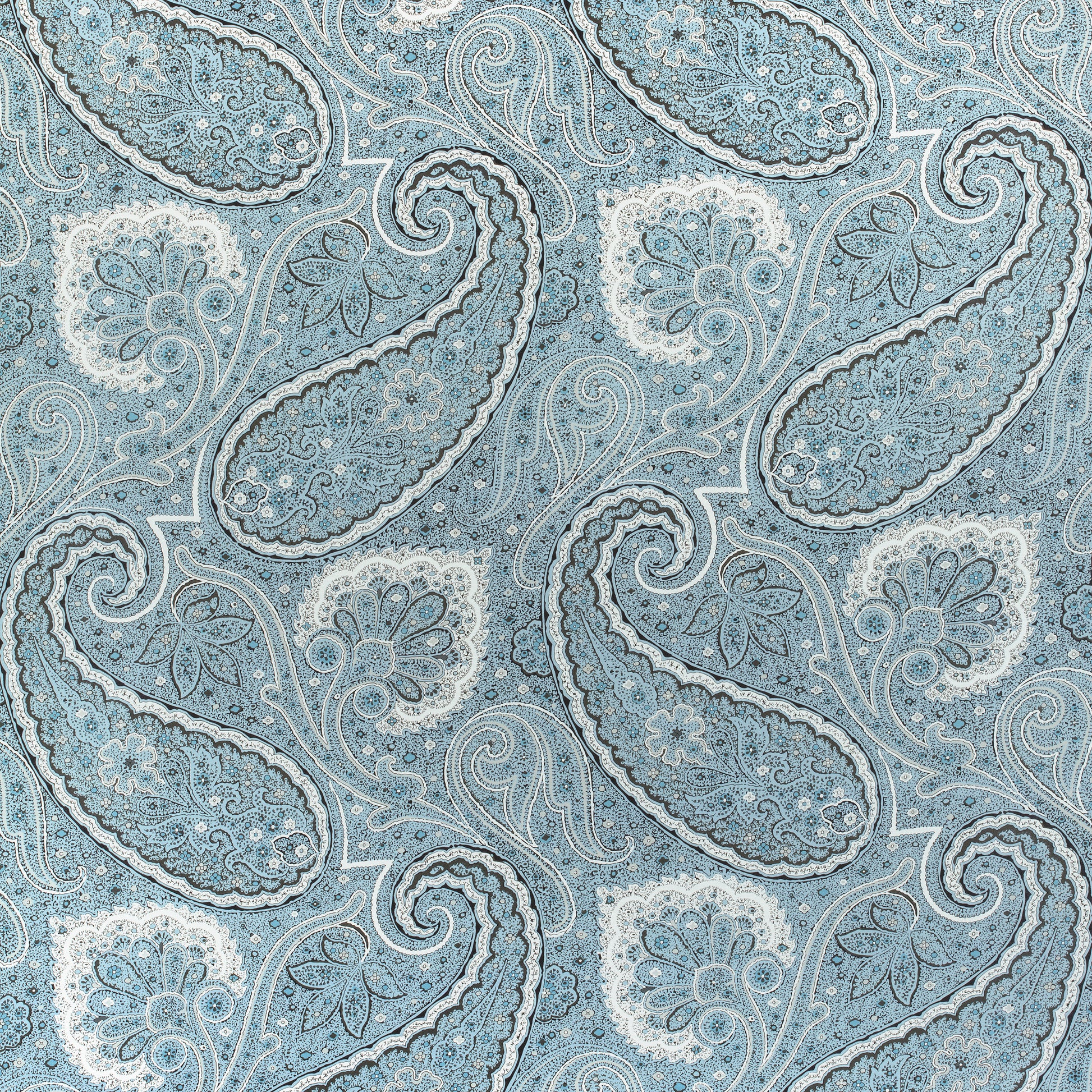 Buy samples of F985078 Sherrill Paisley Printed Greenwood Thibaut Fabrics