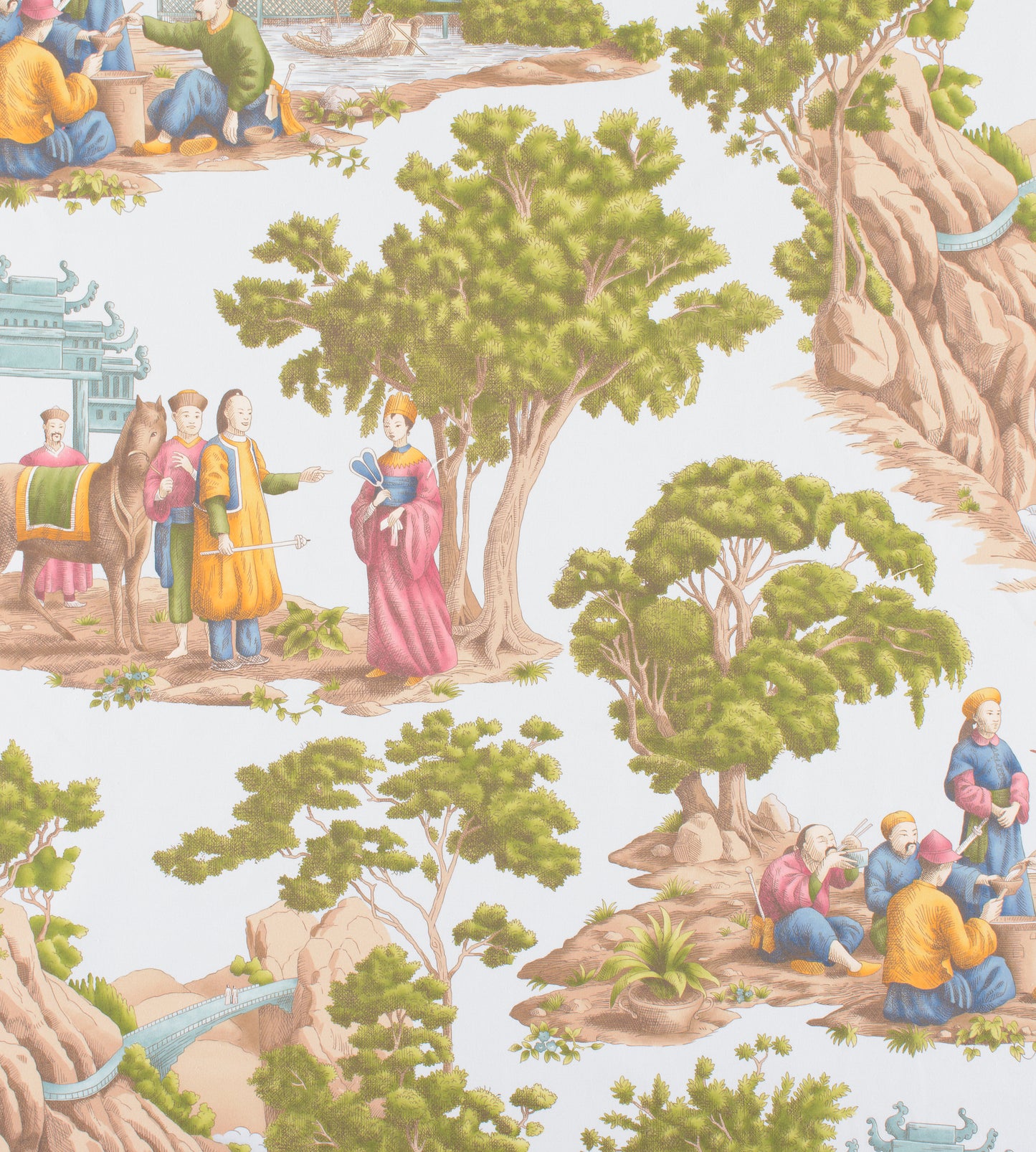 Purchase Old World Weavers Fabric Pattern# FB 0001MA29, Mandarin Toile Sky 1