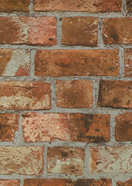Purchase FD31045 Brewster Wallpaper, Dexter Orange Brick - Medley