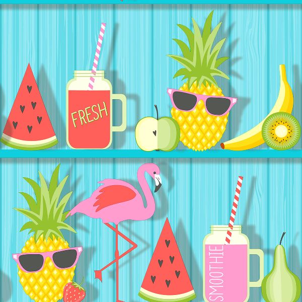 Purchase FD42210 Brewster Wallpaper, Kids Teal Tropical Shelves - Medley