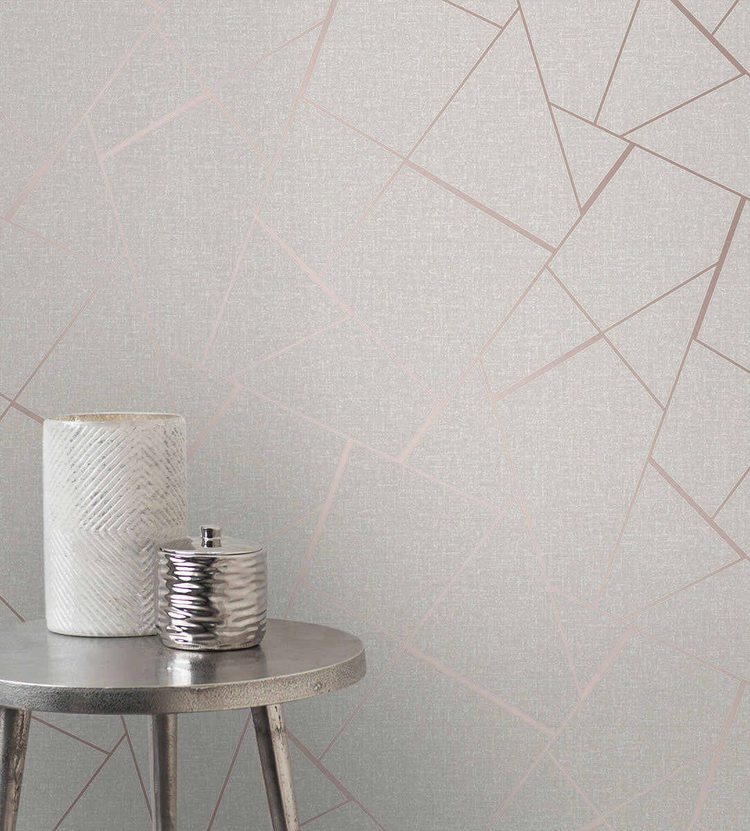 Purchase FD42282 Brewster Wallpaper, Quartz Rose Gold Fractal - Medley1