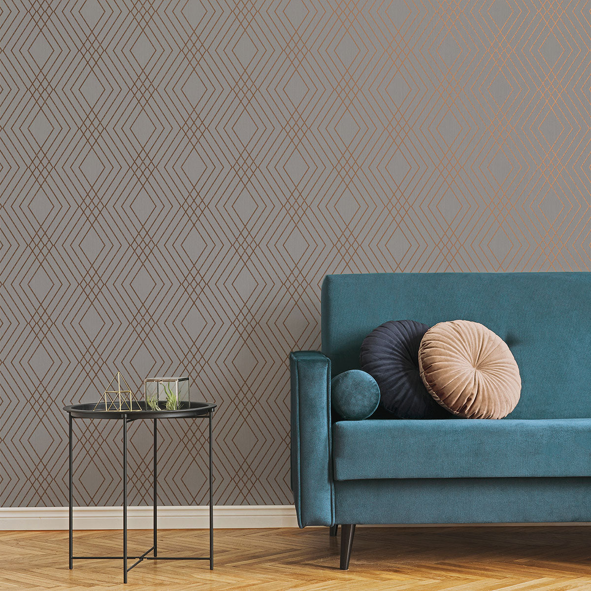 Purchase FD42604 Brewster Wallpaper, Shard Grey Trellis - Medley12