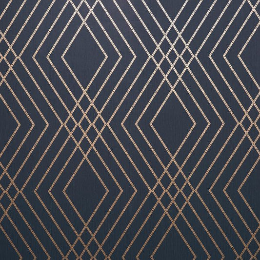 Purchase FD42605 Brewster Wallpaper, Shard Navy Trellis - Medley