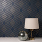 Purchase FD42605 Brewster Wallpaper, Shard Navy Trellis - Medley1
