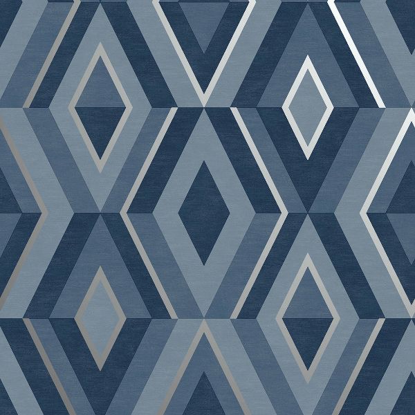 Purchase FD42608 Brewster Wallpaper, Shard Blue Geometric - Medley