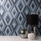 Purchase FD42608 Brewster Wallpaper, Shard Blue Geometric - Medley1
