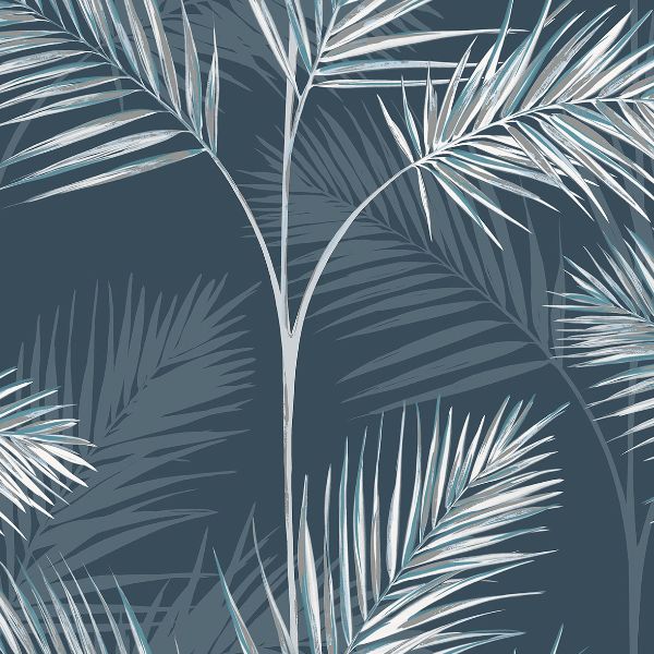 Purchase FD42681 Brewster Wallpaper, South Beach Navy Fronds - Medley