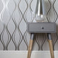 Purchase FD42800 Brewster Wallpaper, Odie Silver Contour Wave - Medley1