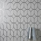 Purchase FD42803 Brewster Wallpaper, Raye Silver Rosco Trellis - Medley12