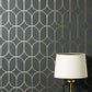 Purchase FD42804 Brewster Wallpaper, Raye Charcoal Rosco Trellis - Medley12