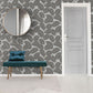 Purchase FD42819 Brewster Wallpaper, Larson Grey Leaf - Medley12