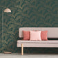 Purchase FD42946 Brewster Wallpaper, Mulholland Dark Green Flamingo - Medley1