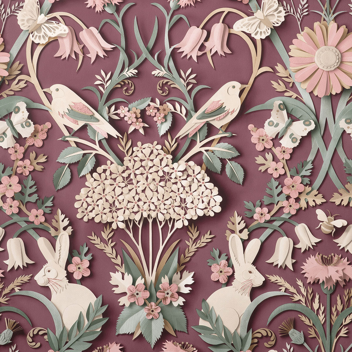 Purchase FD42949 Brewster Wallpaper, Fae Plum Woodland - Medley