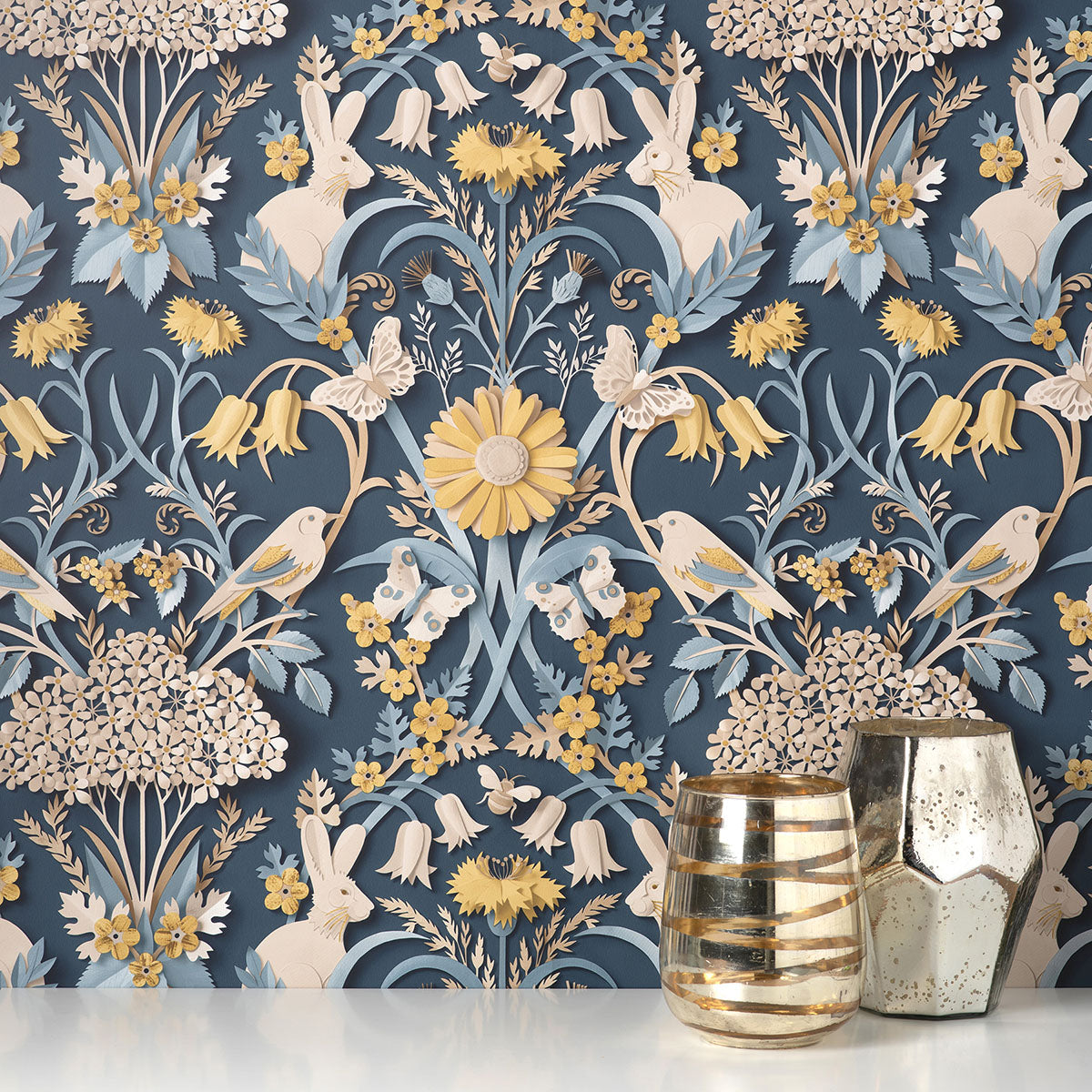Purchase FD42950 Brewster Wallpaper, Fae Navy Woodland - Medley12