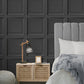 Purchase FD43001 Brewster Wallpaper, Distinctive Dark Grey Square Panel - Medley12