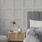 Purchase FD43002 Brewster Wallpaper, Distinctive Grey Square Panel - Medley12