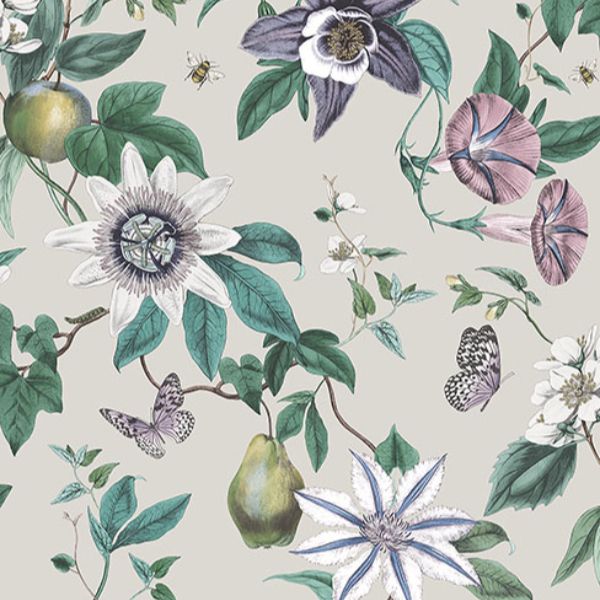 Purchase FD43059 Brewster Wallpaper, Sierra Silver Floral - Medley