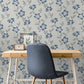 Purchase FD43067 Brewster Wallpaper, Larson Blue Floral - Medley12