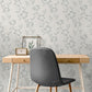Purchase FD43068 Brewster Wallpaper, Larson Grey Floral - Medley12