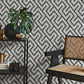 Purchase FD43069 Brewster Wallpaper, Meander Charcoal Geo - Medley12