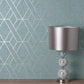 Purchase FD43154 Brewster Wallpaper, Malcolm Teal Geo - Medley1