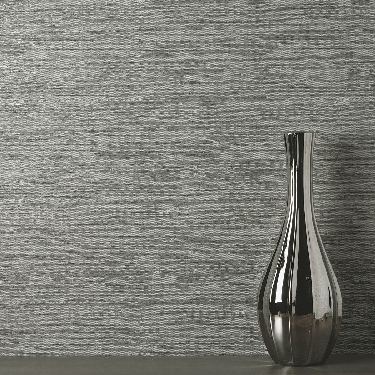 Purchase FD43155 Brewster Wallpaper, Mephi Grey Grasscloth - Medley1