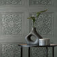Purchase FD43274 Brewster Wallpaper, Albie Dark Grey Carved Panel - Medley1