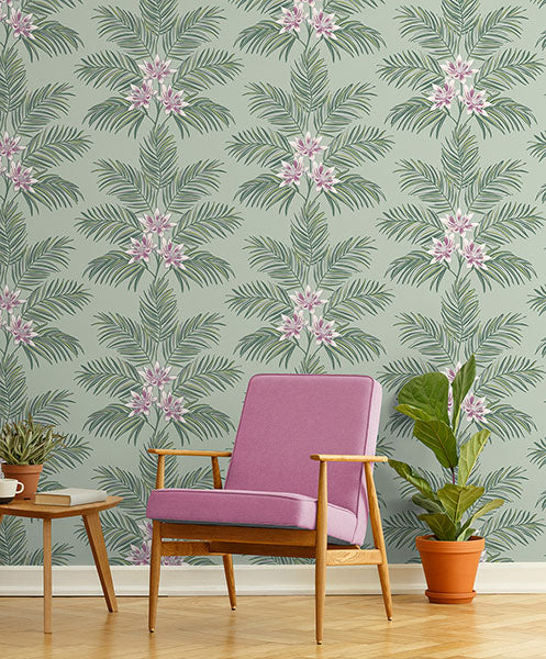 Purchase FD43278 Brewster Wallpaper, Bali Sage Palm - Medley12