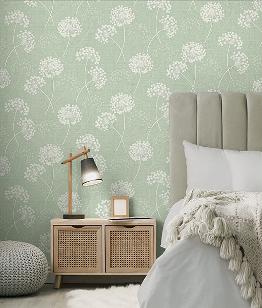 Purchase FD43282 Brewster Wallpaper, Grace Green Floral - Medley12