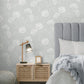 Purchase FD43284 Brewster Wallpaper, Grace Grey Floral - Medley12