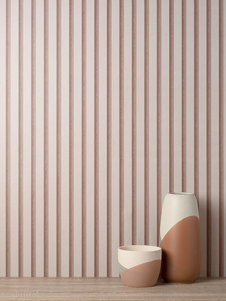 Purchase FD43288 Brewster Wallpaper, Reggie Blush Vertical Slats - Medley1