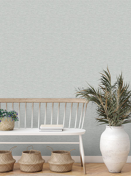 Purchase FD43313 Brewster Wallpaper, Miya Grey Faux Grasscloth Wallpaper - Medley12