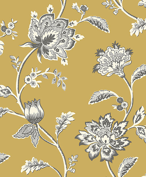 Purchase FD43450 Brewster Wallpaper, Juliette Mustard Jacobean - Medley