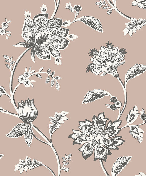Purchase FD43451 Brewster Wallpaper, Juliette Light Pink Jacobean - Medley