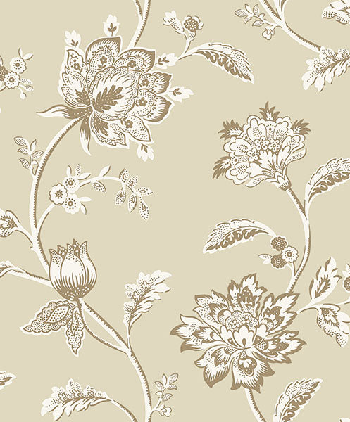Purchase FD43452 Brewster Wallpaper, Juliette Light Yellow Jacobean - Medley