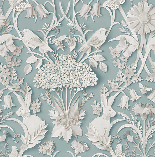 Purchase FD43605 Brewster Wallpaper, Fae Sky Blue Woodland - Medley
