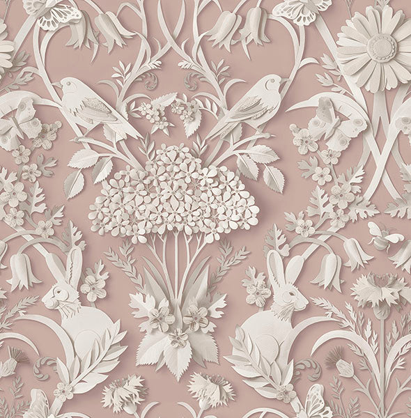 Purchase FD43607 Brewster Wallpaper, Fae Light Pink Woodland - Medley