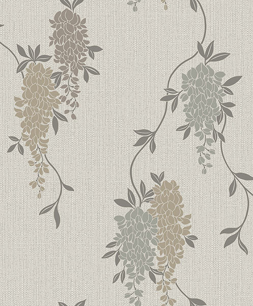 Purchase FD43673 Brewster Wallpaper, Aisla Neutral Wisteria - Medley