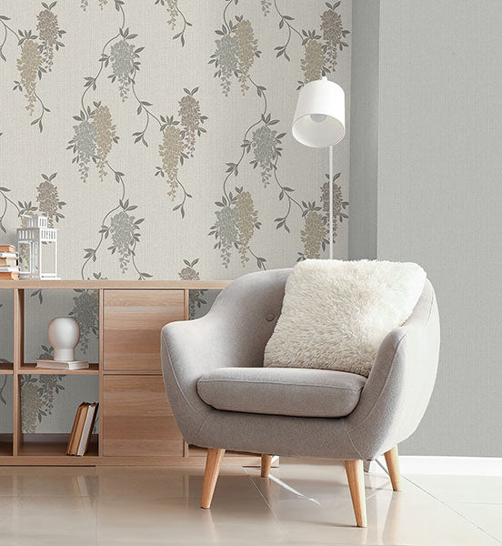 Purchase FD43673 Brewster Wallpaper, Aisla Neutral Wisteria - Medley12