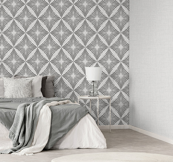 Purchase FD43747 Brewster Wallpaper, Denver Dark Grey Starburst - Medley12