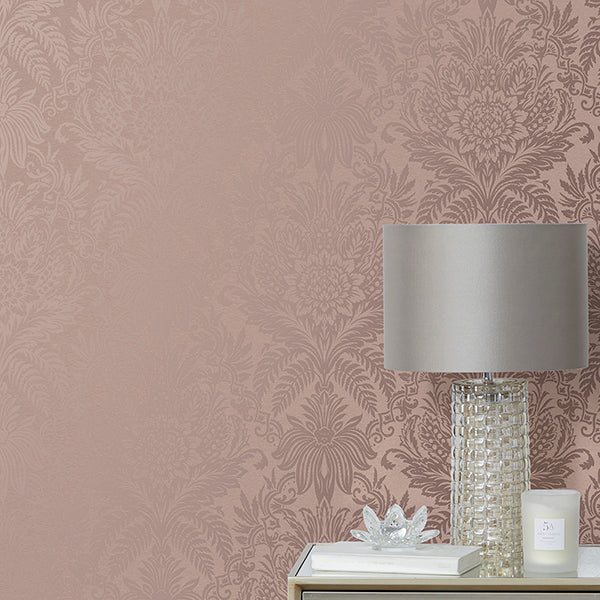 Purchase FD43775 Brewster Wallpaper, Signature Rose Damask - Medley1